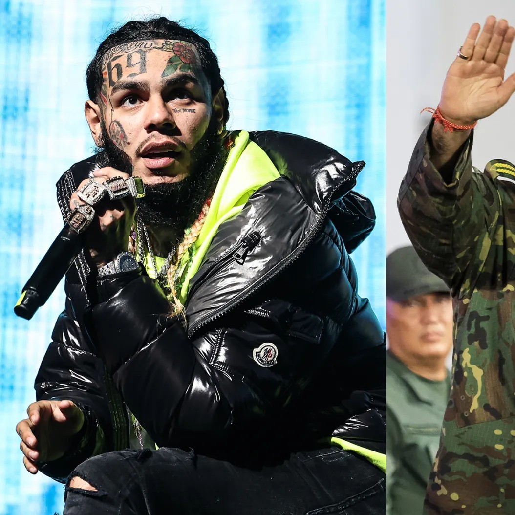6ix9ine; Nicolas Maduro. - John Parra/Getty Images; Jesus Vargas/Getty Images