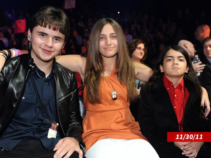 Prince, Paris, and Bigi Jackson together at an event - Getty