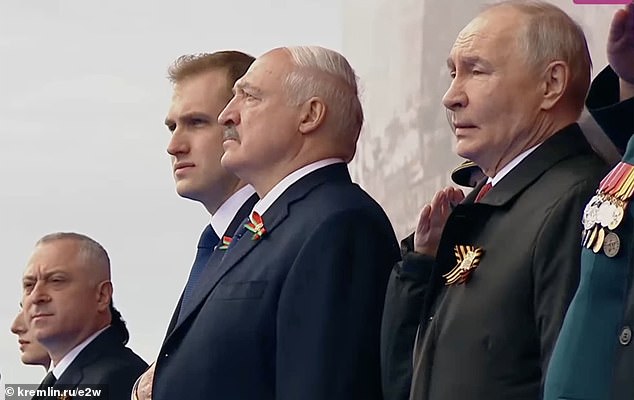 A muted Victory Day parade on Red Square in Moscow, with fewer troops and no heavy weaponry