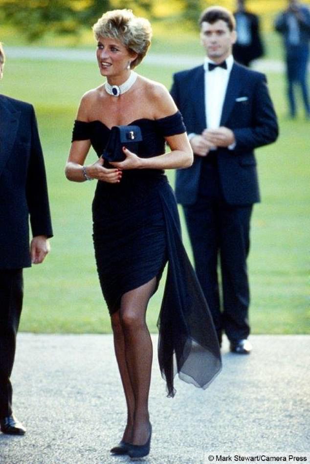 Princess Diana wearing the 1994 'revenge dress' by Christina Stambolian
