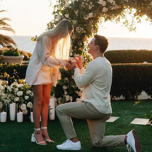 Tyler went on to ask Ava to marry him on one knee in February 2024, and they subsequently shared photos of the lovely sunset proposal by the sea - Daily Mail US