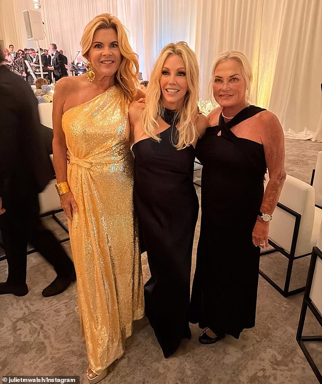Heather Locklear in a sleek black halter dress with cutouts at her daughter Ava's wedding