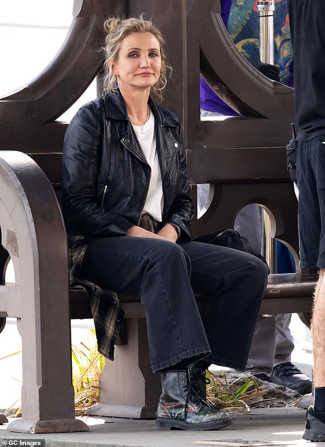 Cameron Diaz on the New York set of The Sham on April 13, signaling her return to acting.