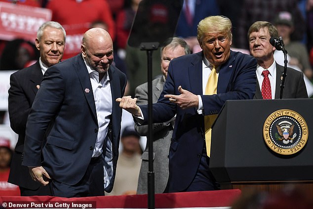 Dana White with President Donald Trump at a UFC event