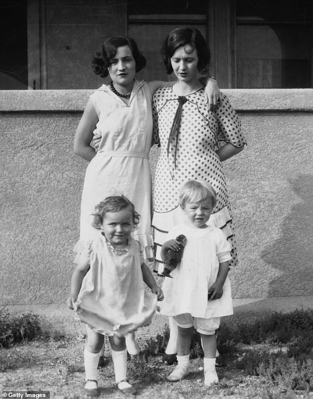 Norma Jeane Baker (bottom right) with her mother Gladys (top right) and friends, circa 1929