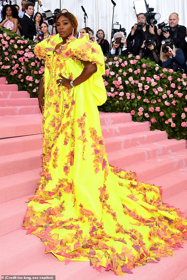 Serena Williams on a past Met Gala red carpet; she co-chaired in 2019 and announced her second pregnancy in 2023