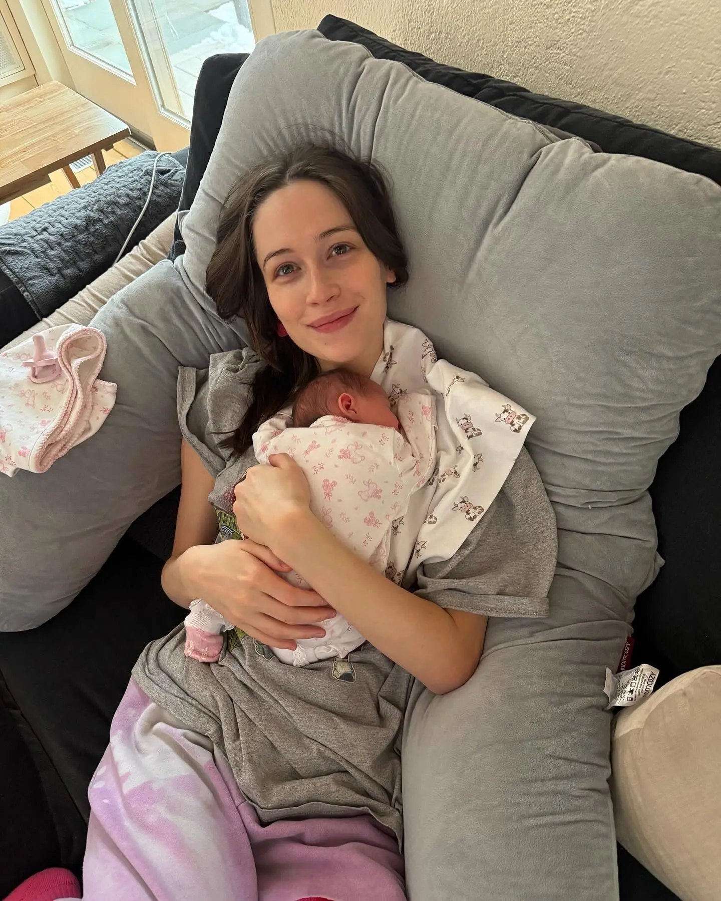 Elsie Hewitt holding newborn Scottie in an earlier social media photo.