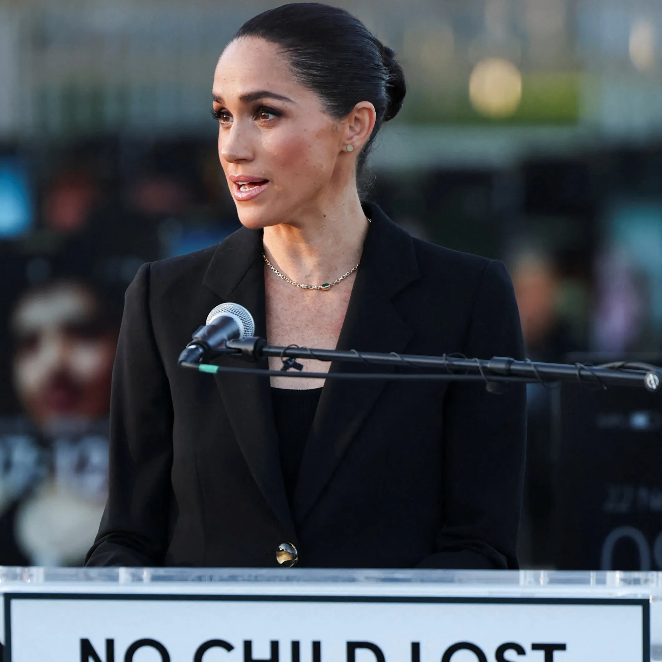 The Duchess of Sussex spoke about the dangers of social media (as seen above). - REUTERS