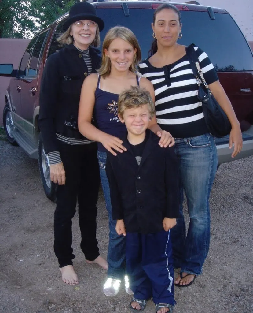 Diane Keaton with her daughter Dexter Keaton White and friends in a casual family snapshot.