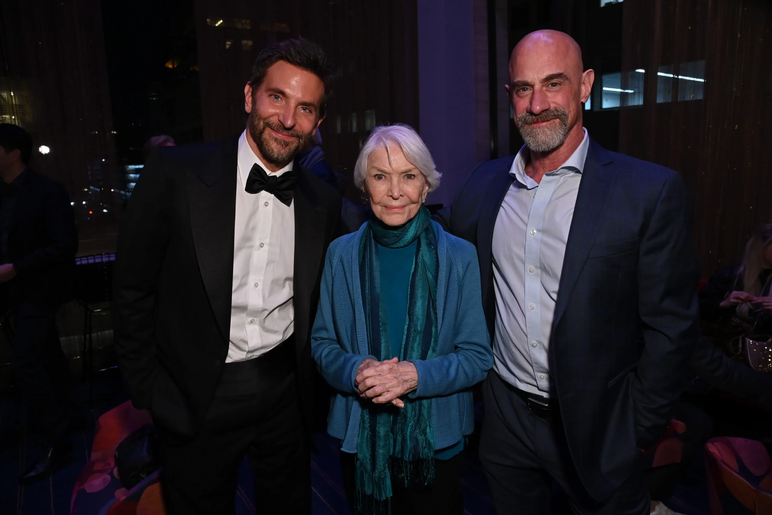 Bradley Cooper, Ellen Burstyn, and Christopher Meloni posing for a photo.