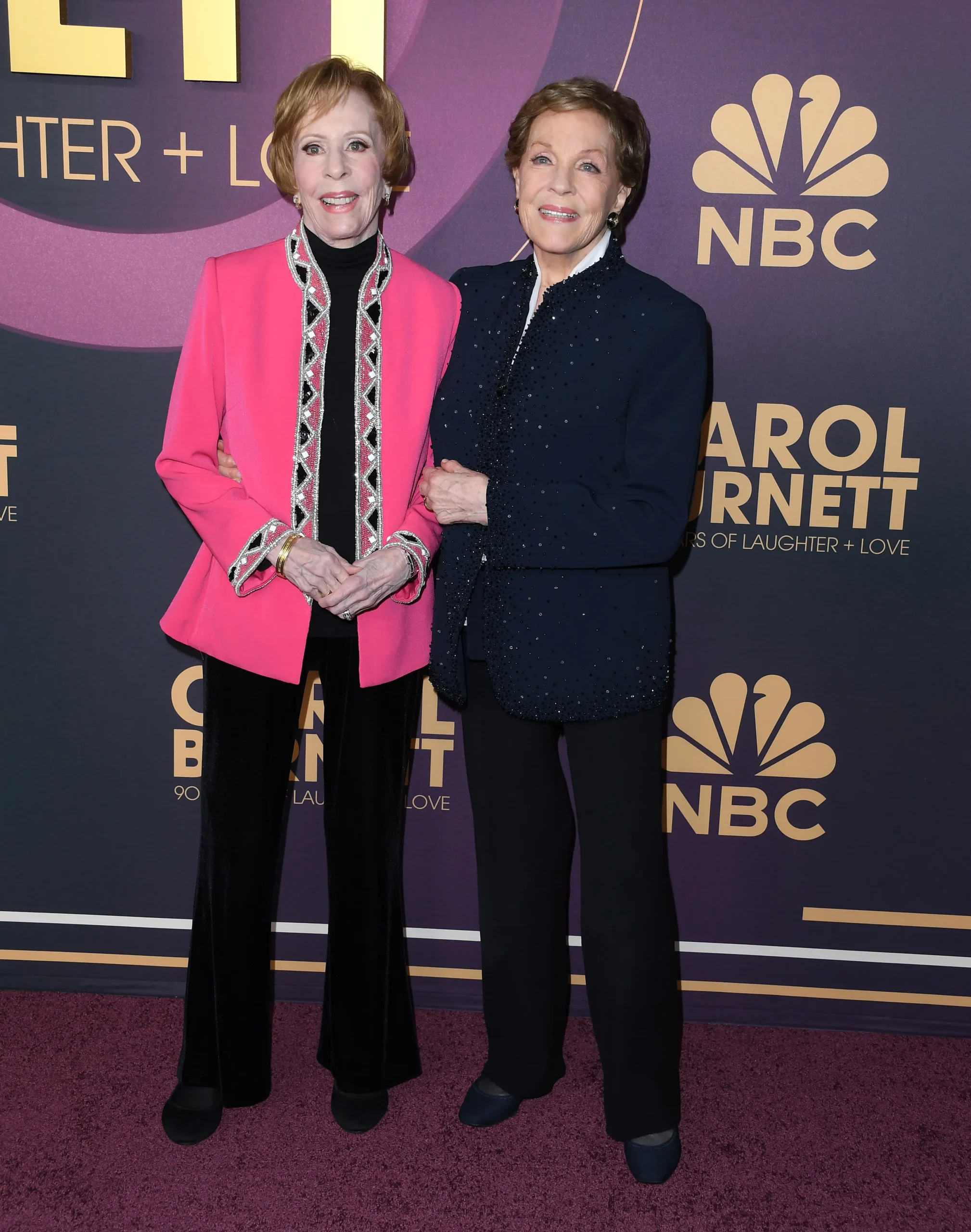 Julie Andrews with Carol Burnett at the taping of Burnett's 90th birthday TV special in March 2023.