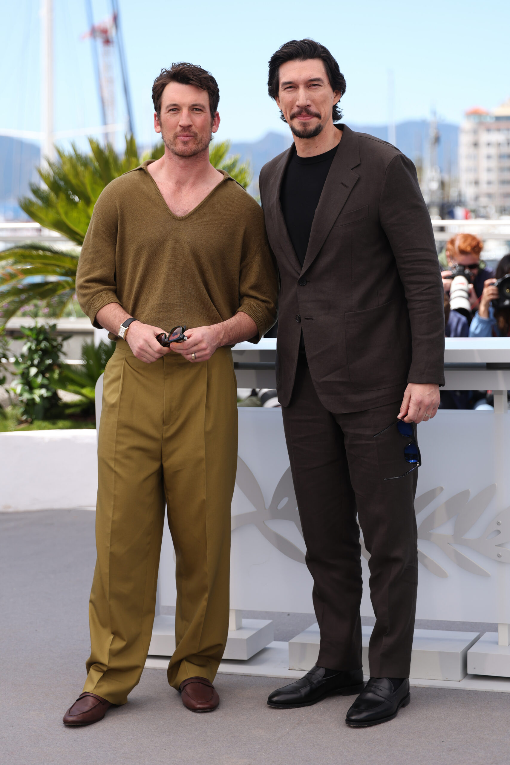 Miles Teller and Adam Driver at the Cannes Film Festival for Paper Tiger.