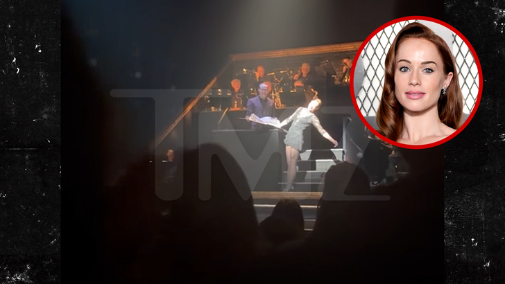 Whitney Leavitt acknowledges the crowd during her final 'Chicago' bow, where she announced her exit from 'Secret Lives of Mormon Wives'.