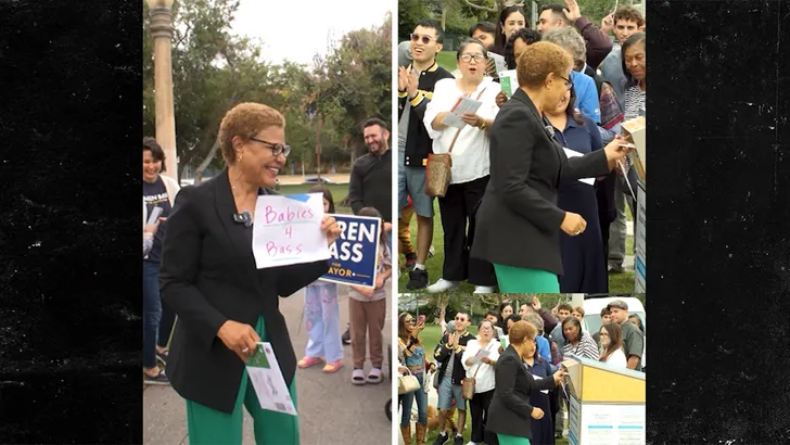 Karen Bass seen campaigning near ballot drop-off locations in images posted on social media.