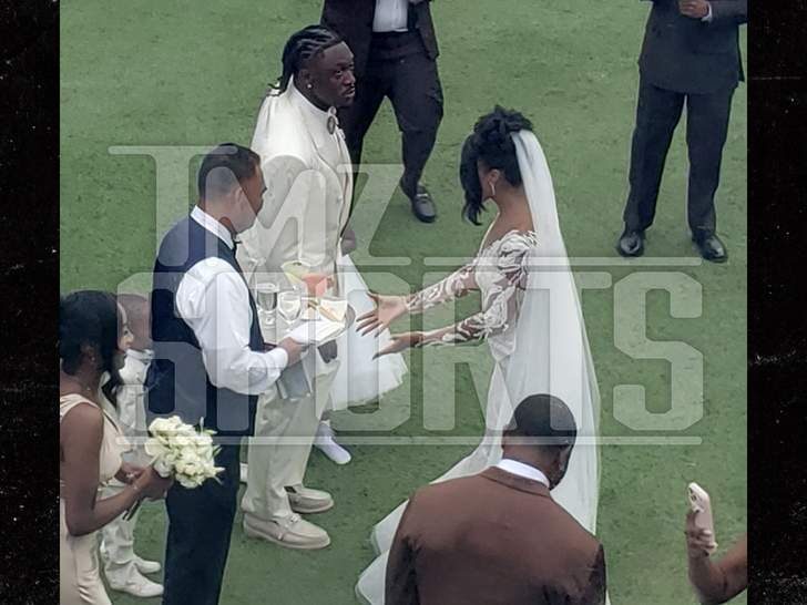 A.J. Brown and Kelsey Riley during their outdoor ceremony at Montage Laguna Beach