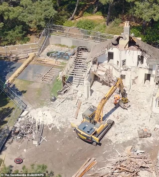 Demolition of the Sandbanks bungalow following a heated planning battle.
