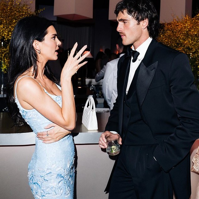Jenner and Elordi have been friendly for years. Elordi attended Jenner's 2022 birthday bash and they were seen locked in conversation at the Vanity Fair Oscars party in March - pictured - Daily Mail