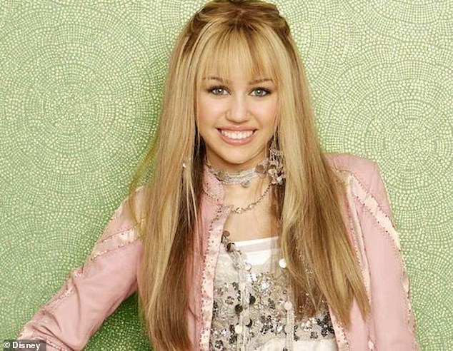 Miley Cyrus as Hannah Montana, the Disney Channel role that launched her career