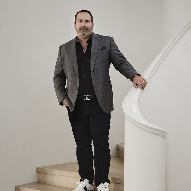 Manny A Varas stands inside the home he built for Jeff Bezos's parents. The expert has created mansions for an array of billionaires, Hollywood stars and athletes - Daily Mail US