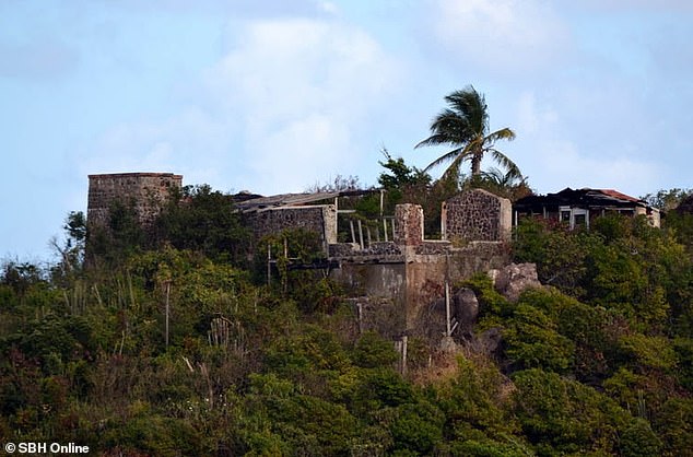 Autour du Rocher's hilltop ruin above St Barts, long abandoned since the early-1990s fire