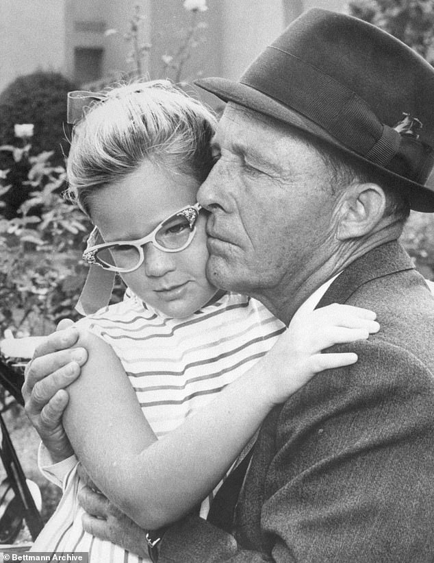 Young Mary Crosby with her father, Bing Crosby, in 1967.