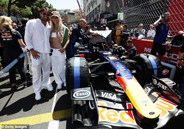 Lindsey Vonn alongside French skier Matthieu Bailet on the Monaco GP grid