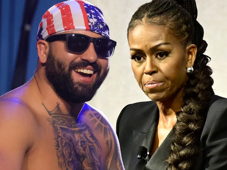 Side-by-side photos of Josh Hokit and Michelle Obama
