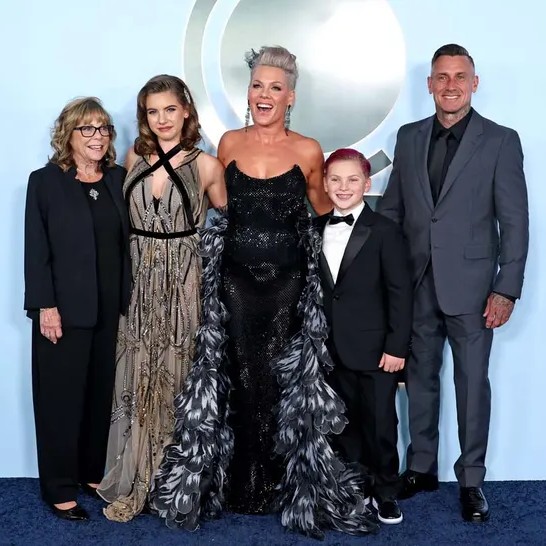 Pink and Carey Hart with their children - Getty